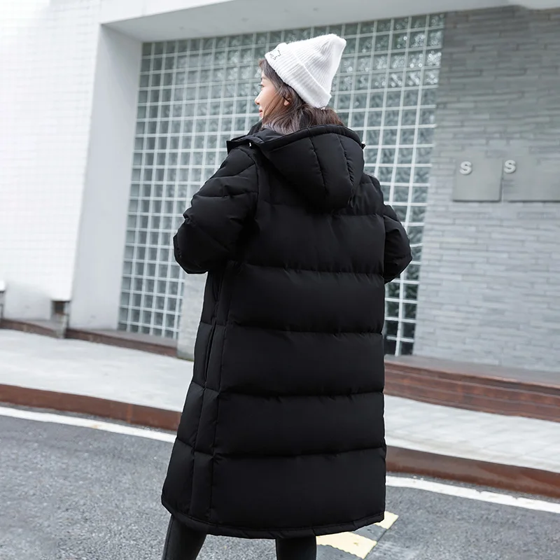 New Hooded Fashion Solid Color Men's Outdoor Work Clothes White Duck Down Down Jacket Couples Long Warm Coat