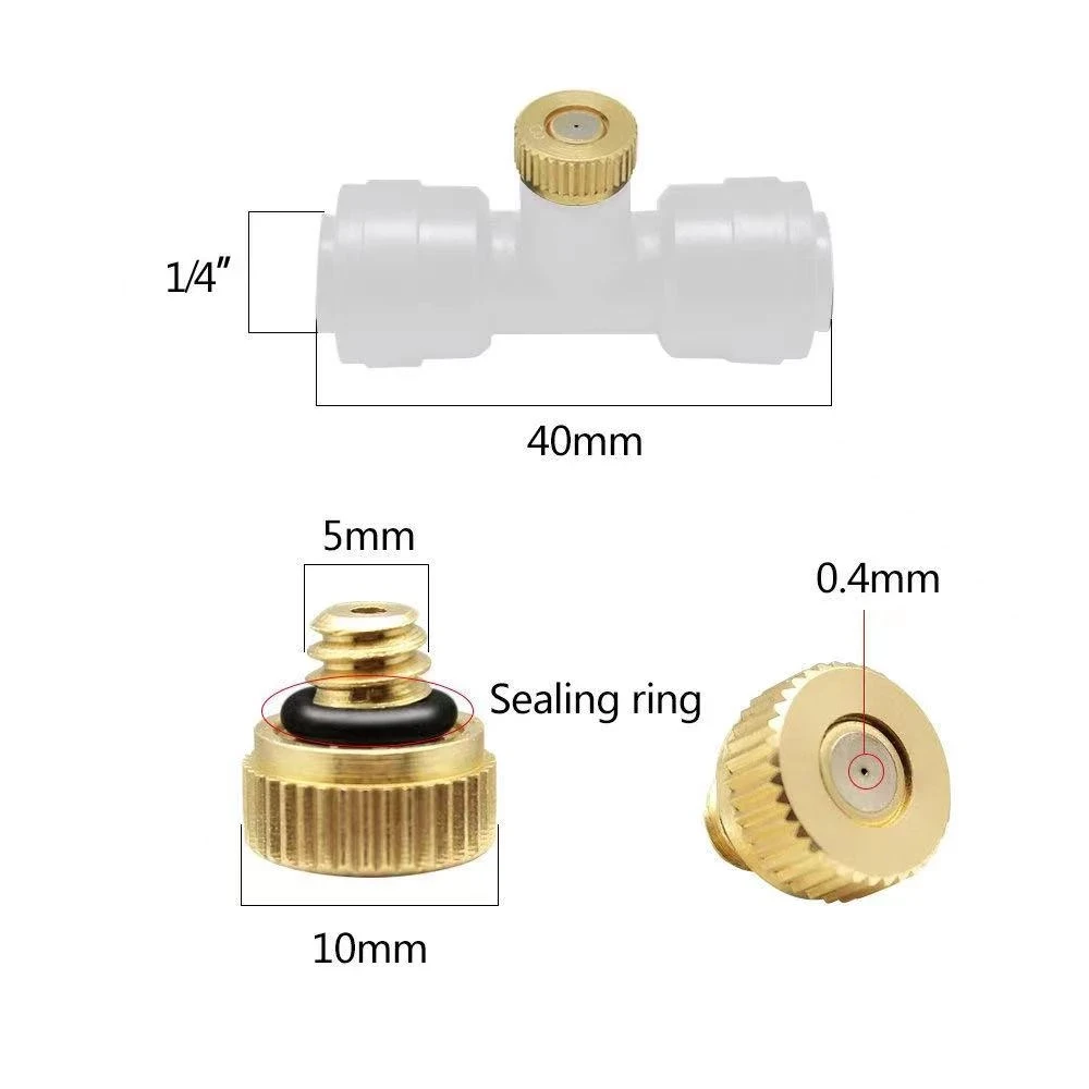 5pcs Low Pressure Spray 3/16 Brass Small Nozzle Humidification