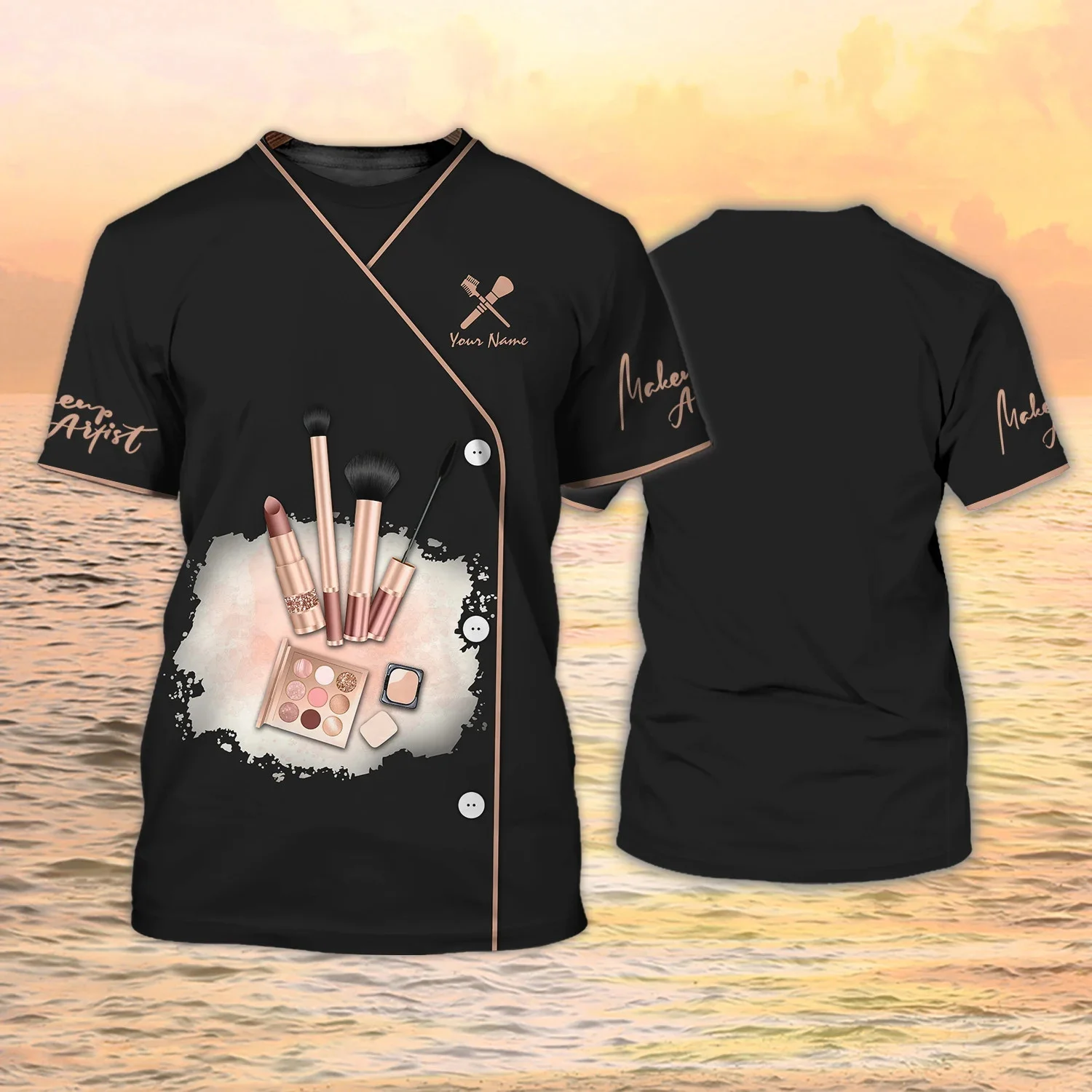 Neueste Sommer männer T-shirt Nagel Techniker Personalisierte Name 3D Gedruckt t-shirt Unisex Casual Tops Manikürist Geschenk DW158 – Detail 12