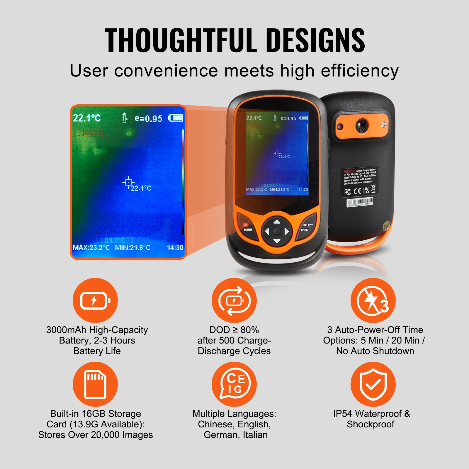Portable Thermal Imaging Camera with WiFi and Touch Screen