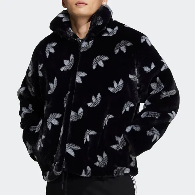 Veste de sport à capuche en fausse fourrure Adidas Originals pour homme HI4656 1