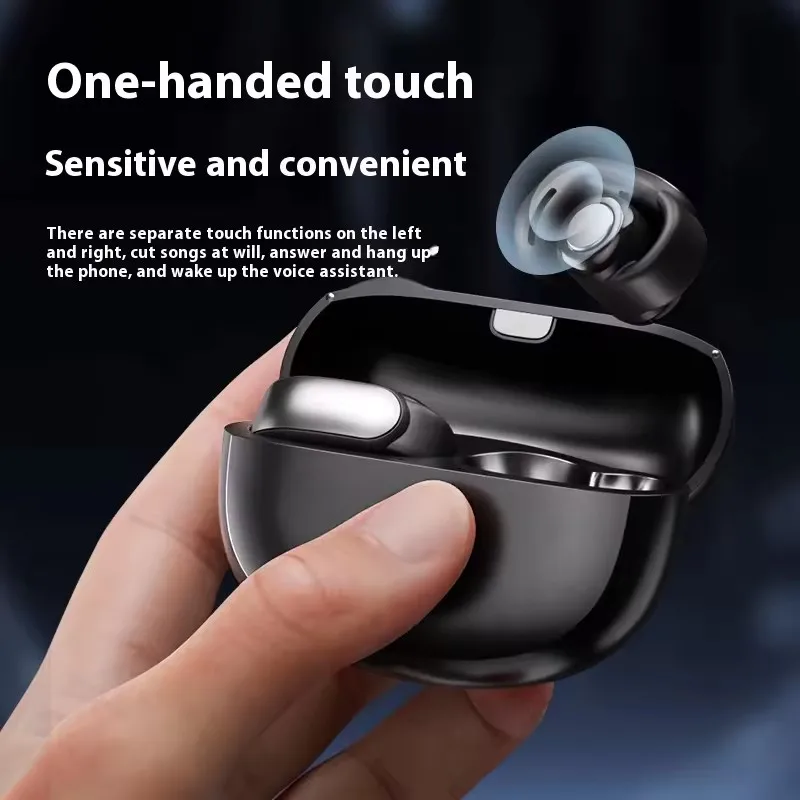 New Earclip Wireless Bluetooth Earphone Surround Sound Noise Reduction Sports Game Earphone Touch Control with Microphone