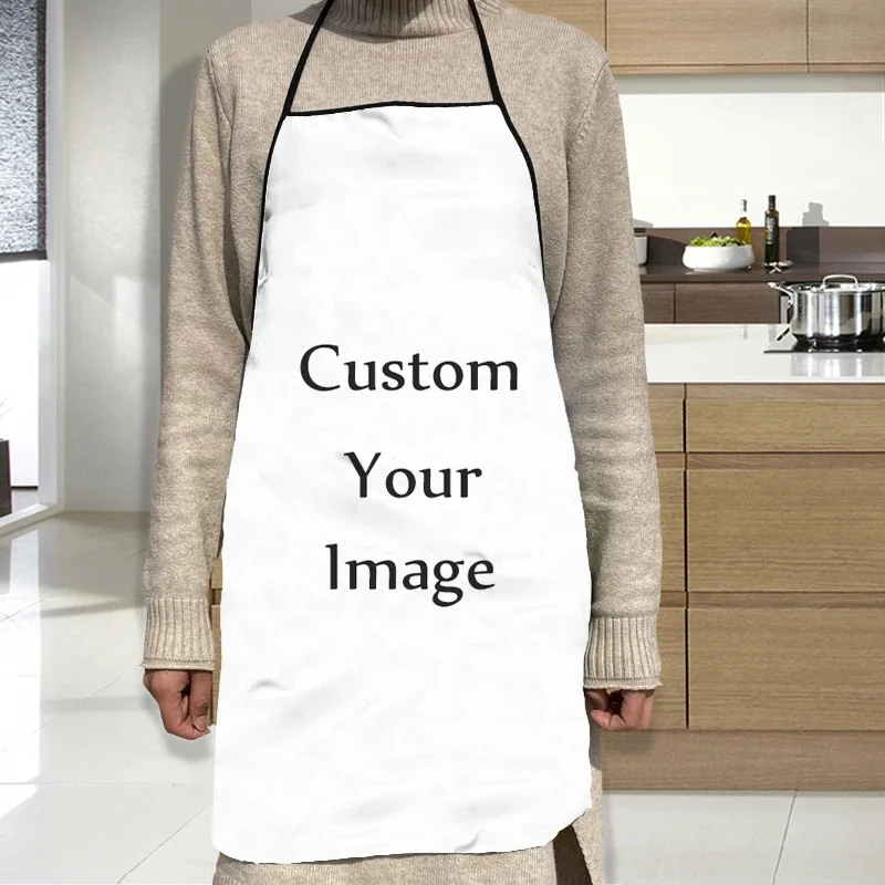 

Черный и белый фартук на заказ, фартук для ужина, фартук для приготовления пищи, Аксессуары для выпечки для взрослых, водонепроницаемые тканевые инструменты для чистки с принтом