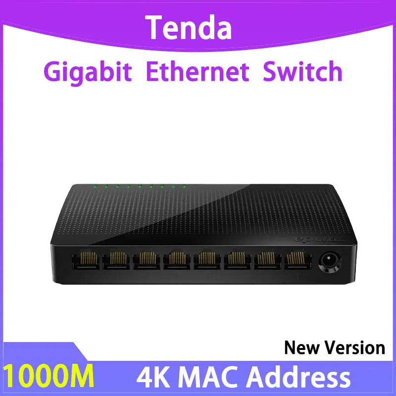 Switchs de Rede Portas Switch Gigabit Desktop 10 Mbps 100 Mbps 1000mbps Porta Rj45 Soho 1.6gbps Capacidade de Comutação Tenda-sg108