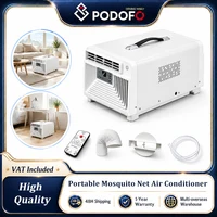 Podofo Climatiseur portable 280W, 750W, avec fonction de refroidissement/déshumidification/minuterie/LED, avec télécommande, climatiseur double fonction (refroidissement et chauffage), refroidissement rapide en 3 secondes, machine de refroidissement et de chauffage économe en énergie pour moustiquaire/lit/bureau/tente/cabine 1