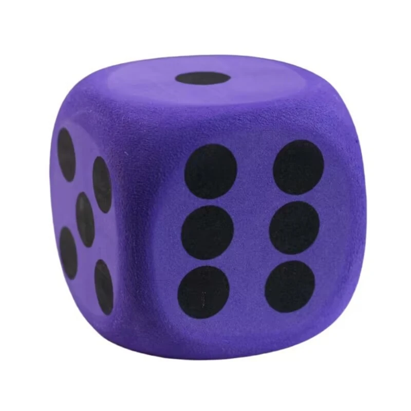 1piece Random Color Six Sided Dices 8cm Foam Dices Rounded Edges Counting Toy for Kids, Learning Aids Math Teaching