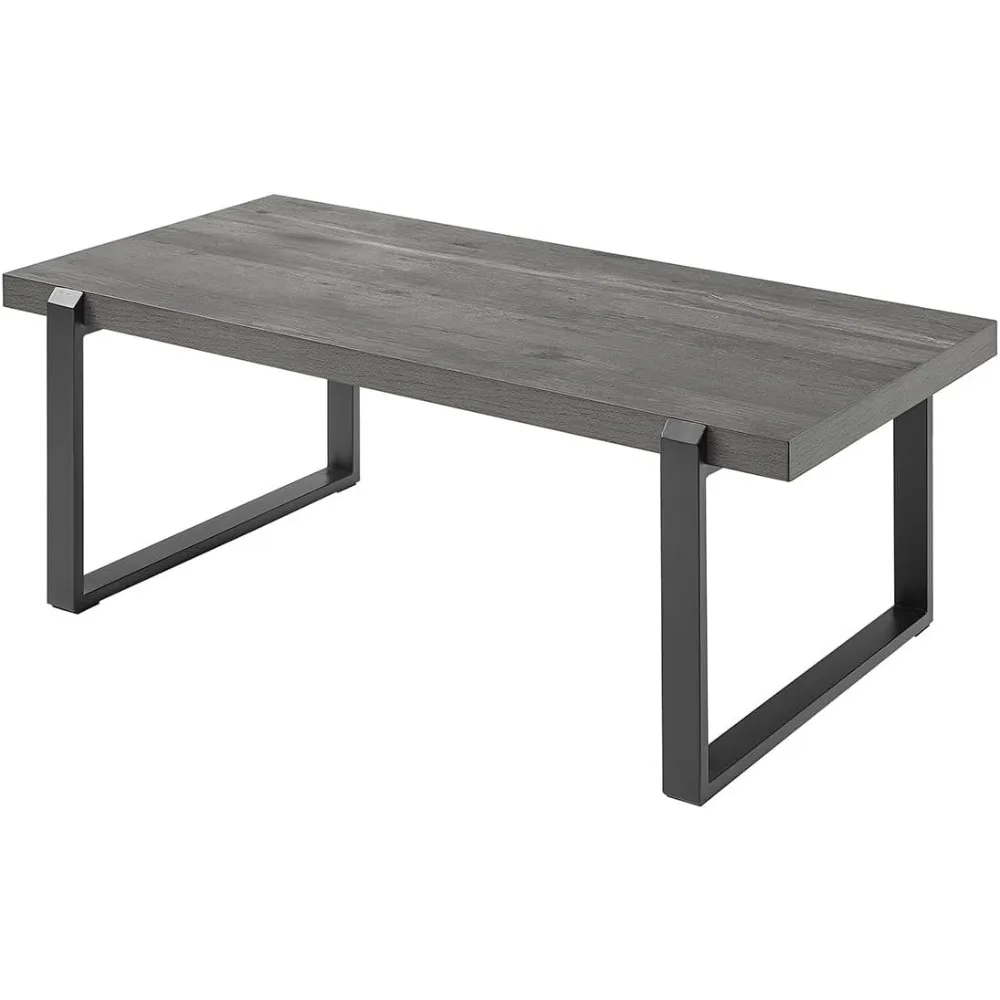 

Coffee Tables for Living Room Furniture Grey Rustic Wood and Metal Center Minimalist Desic Sturdy &Durable Modern Cocktail Table