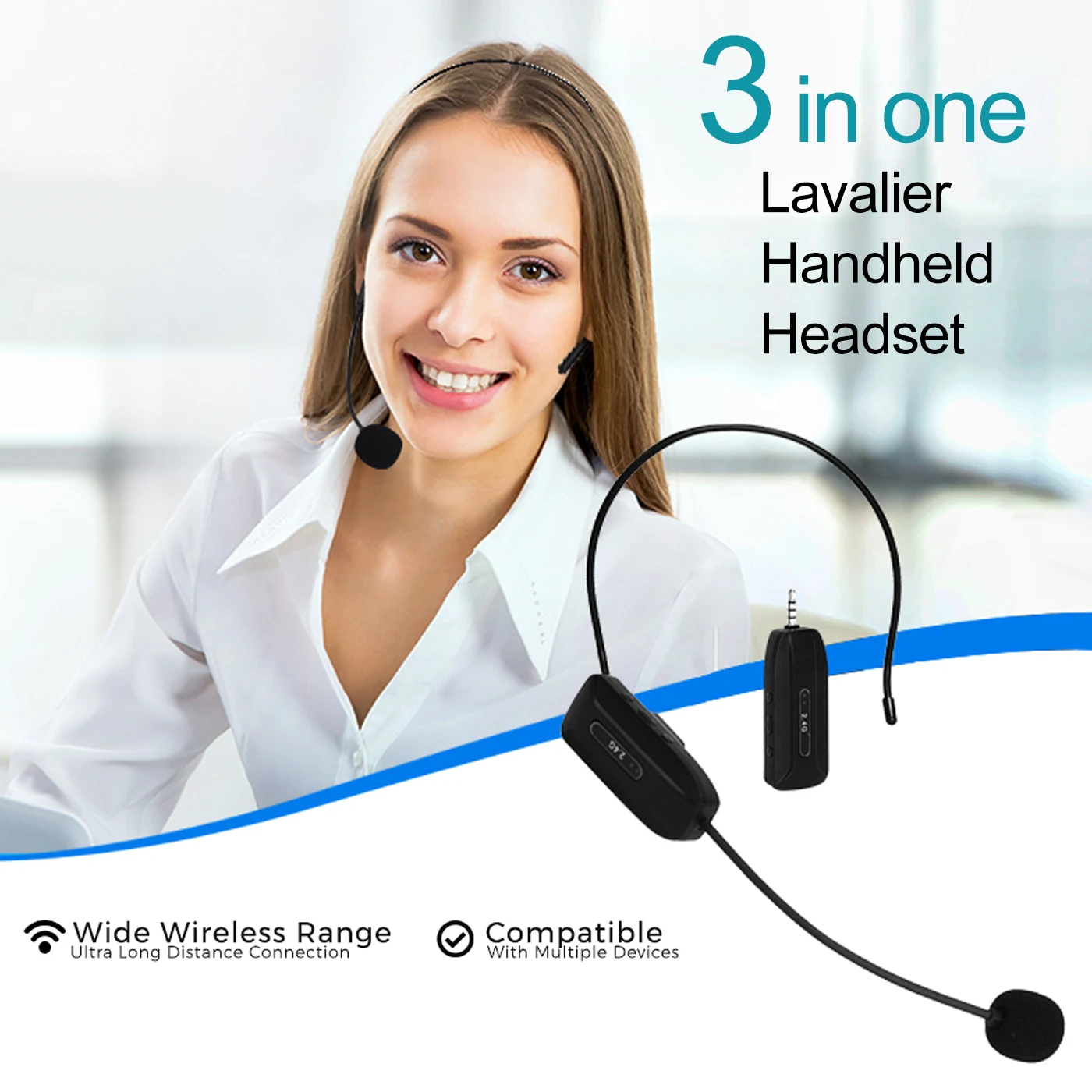 Heikuding24GWirelessMicrophoneHeadset165ftRange1418Plug