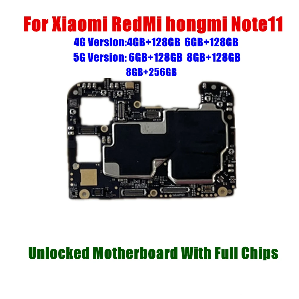 

Original For Xiaomi RedMi hongmi Note11 Note 11 Mainboard Motherboard Unlocked With Chips Logic Board Global Vesion