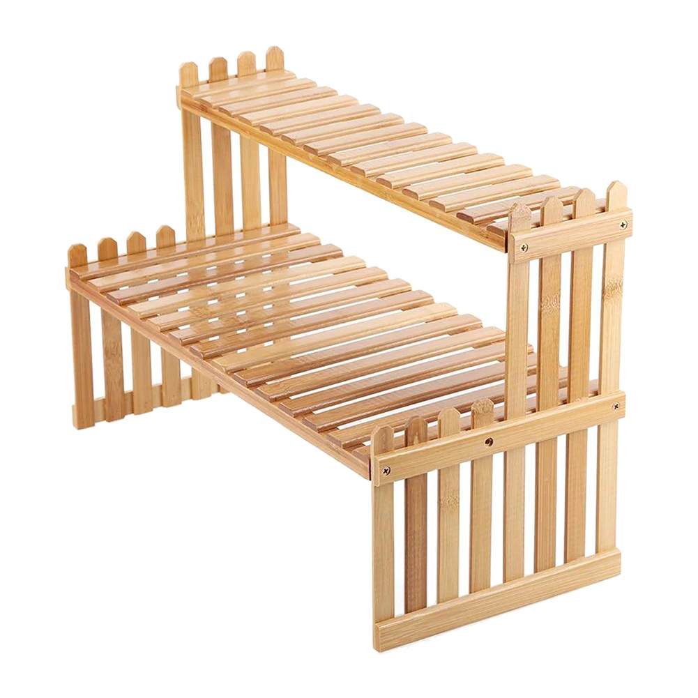 2 Tier Decorative Tabletop Wood Plant Stand Display Shelf: 3 - 5 Days Free Delivery Only UK