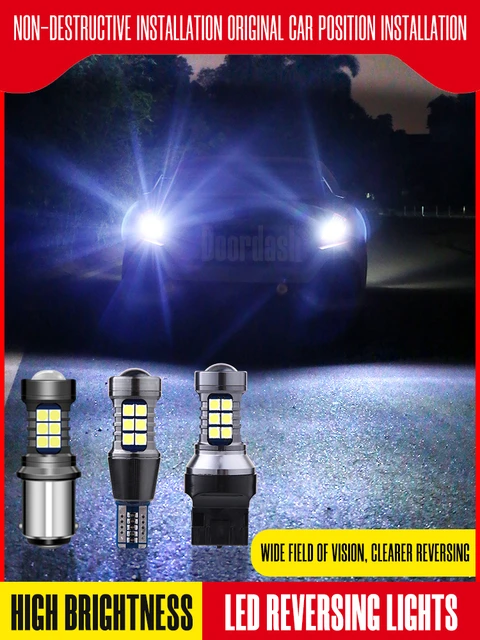 Ampoule de voiture blanche haute puissance, feu arrière de voiture T15 W16W  1156, clignotant, LED blanc, 7440 P21W BA15S 3030 W21W 12V, 2 pièces -  AliExpress