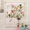 Home Cotton Linen Storage Hanging Bag Dormitory Mobile Phone Storage Door Back Fabric Wall Hanging Storage Bag Bathroom Hanging 1