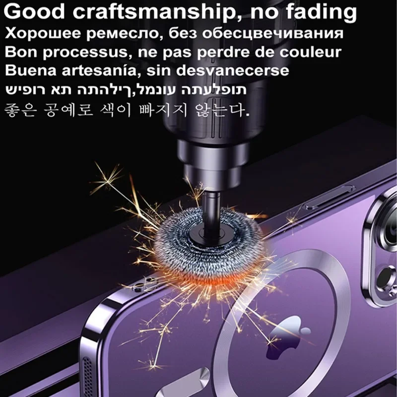 Luxury Plating For Magsafe Magnetic Case For iPhone 16 Pro Max With Lens Protector 5