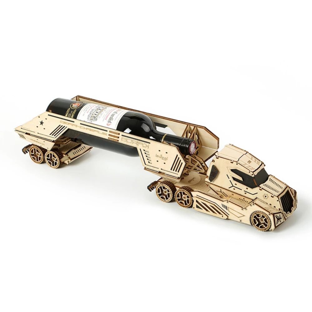 

DIY Truck Wooden Puzzles Models Toys Child 3D Kits Assemble Building Construct Bricks for Adults Handcarft Wine Bottle Rack Gift