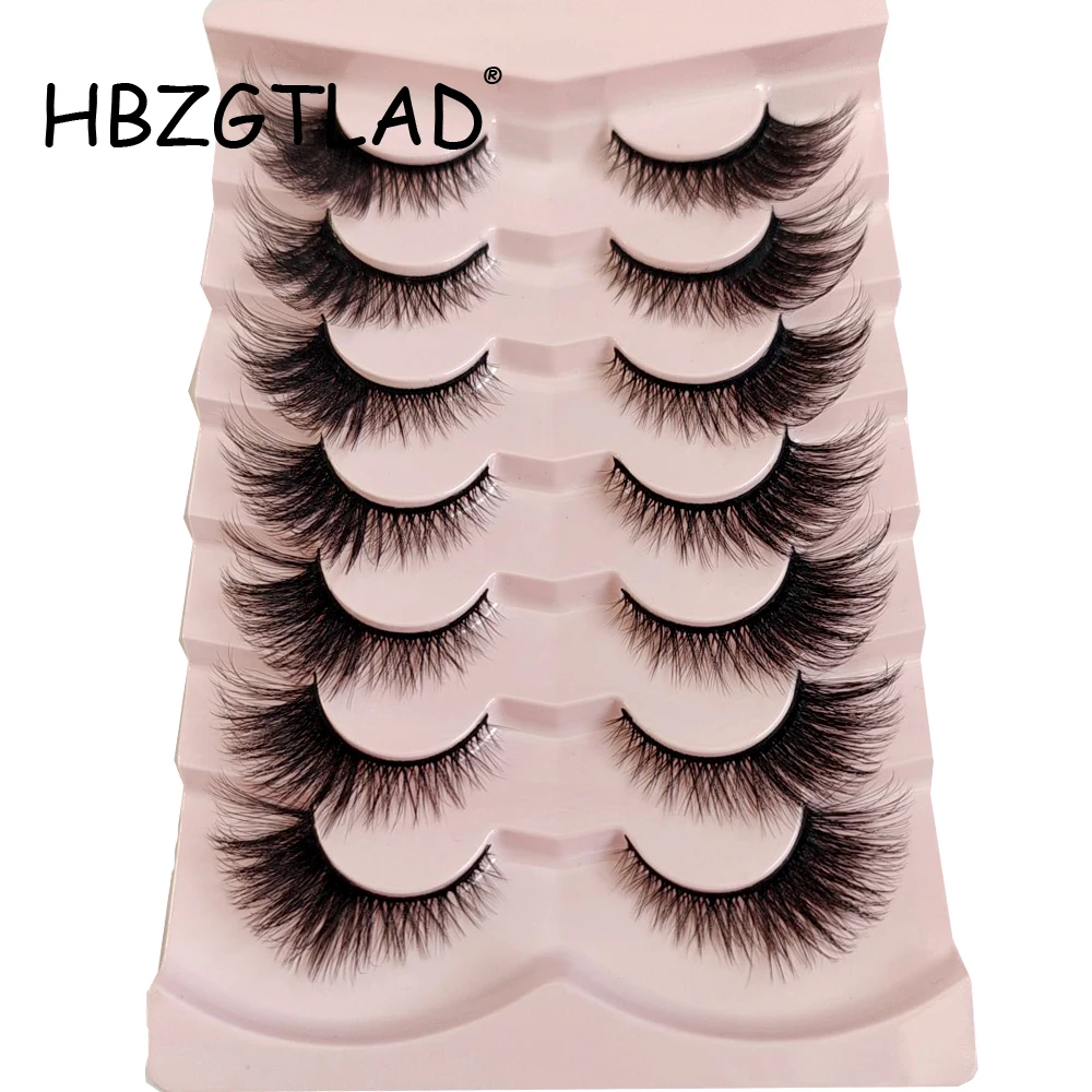 

Cat Eye Lashes 7 Pairs Natural Fluffy Messy False Eyelashes Dramatic Tapered Foxy Faux Mink Lashes Wholesale Faux Cils Makeup