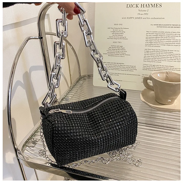 Bling Diamond Design Small Crossbody Messenger Bags for Women 2022 Summer Trend Luxury Fashion Travel Shoulder Handbags Purses