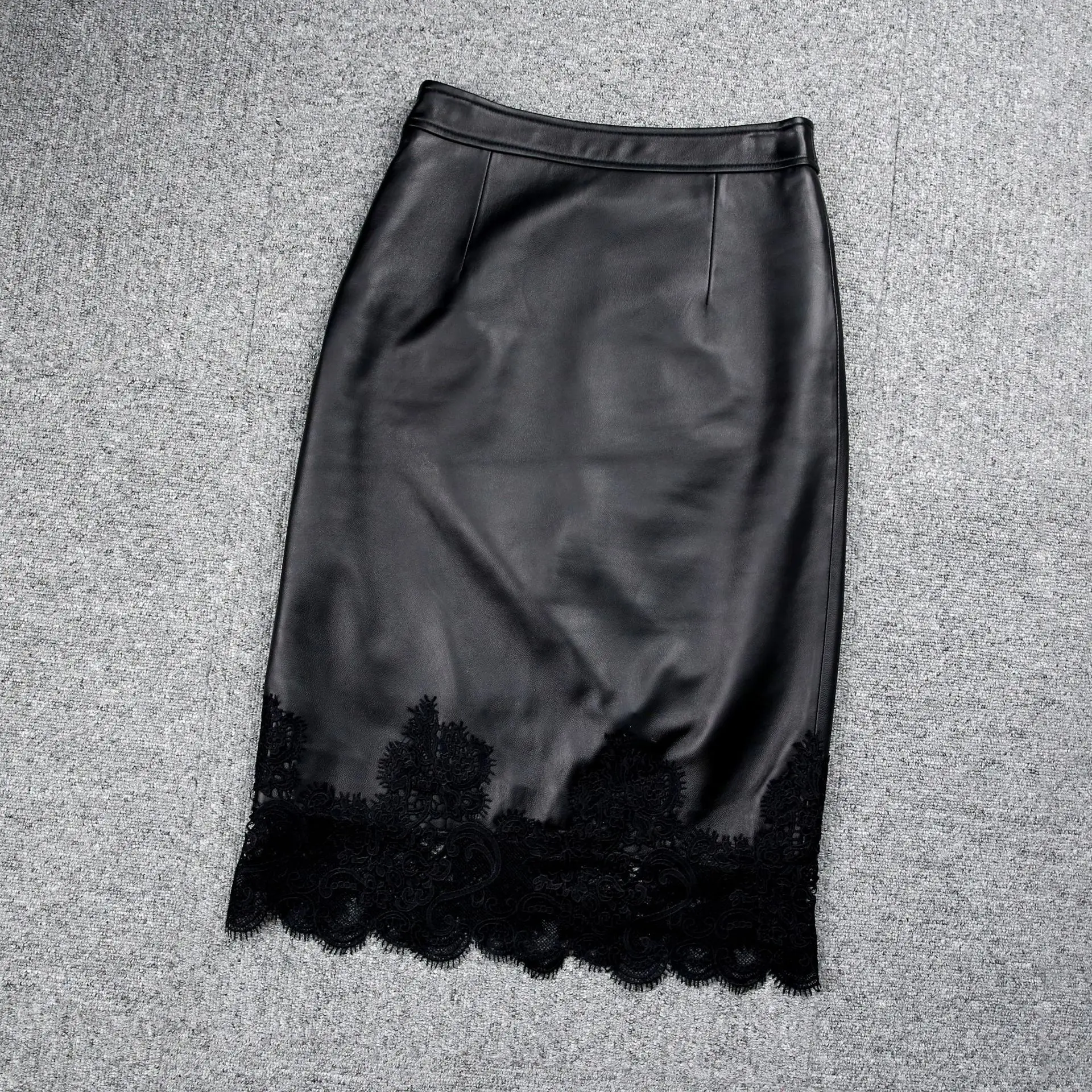 

Осенняя элегантная женская юбка из натуральной кожи F213