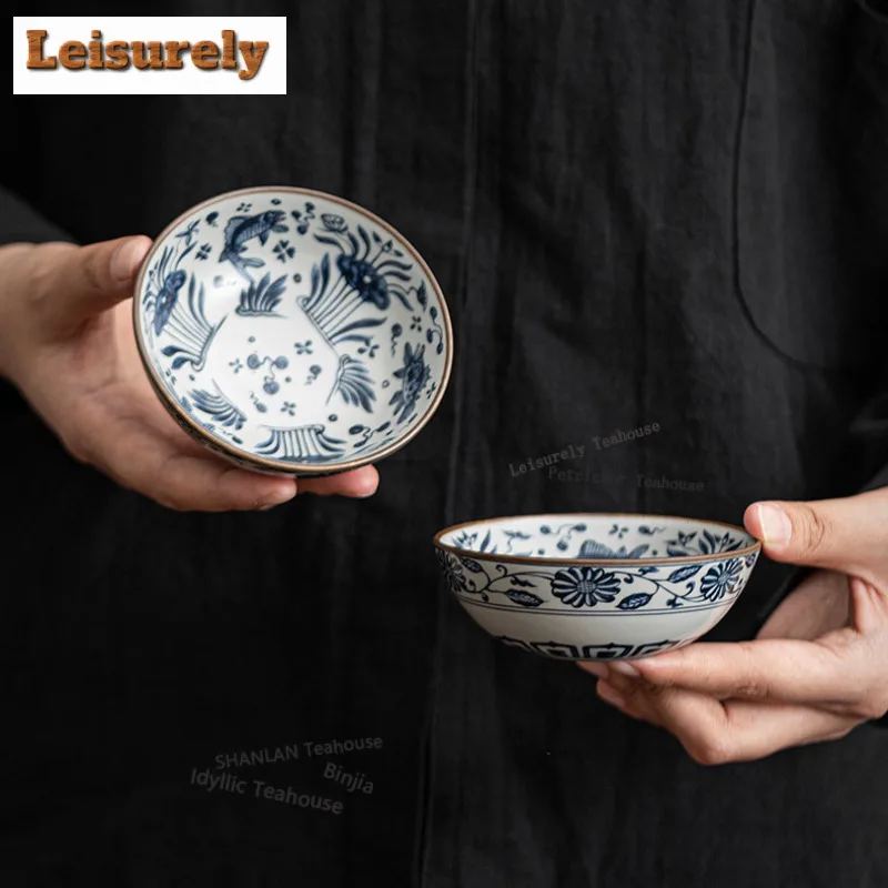 Dunhuang Oil Painting Pair Teacup Luxury Tea Bowl Sample Tea Cup Tea-tasting Meditation Cup Jianzhan Master Cups Cha Decoration