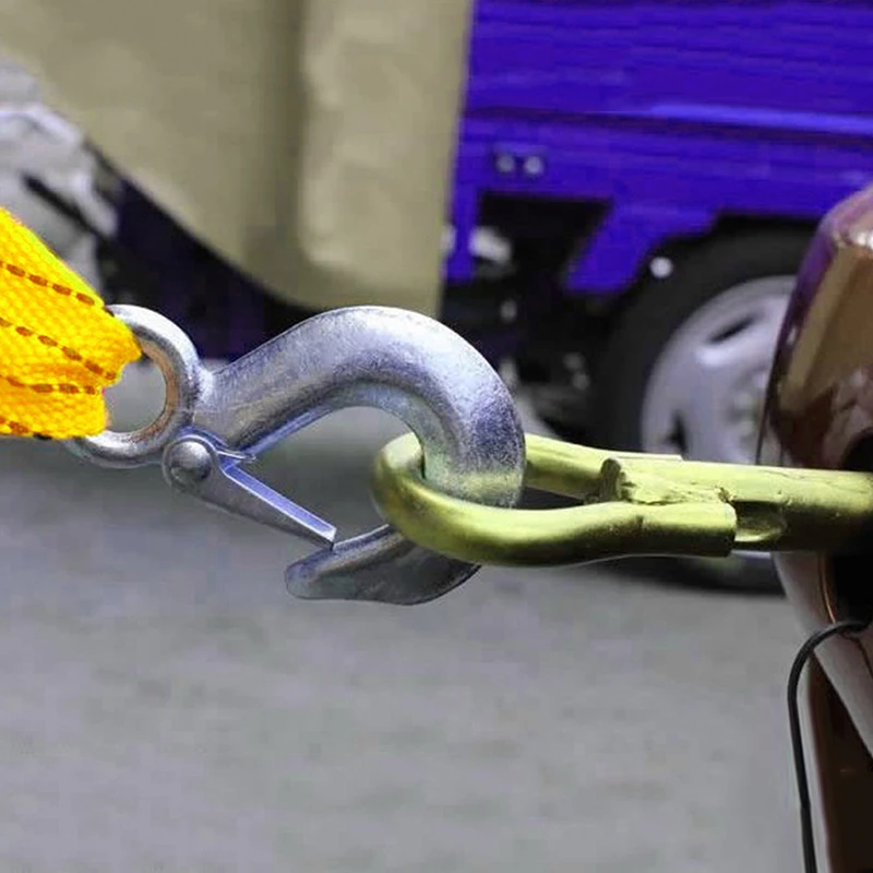 Towing Rope High Strength Car Tow Rope Fluorescent Yellow Tow Strap Bumper Trailer Car Safety Accessries