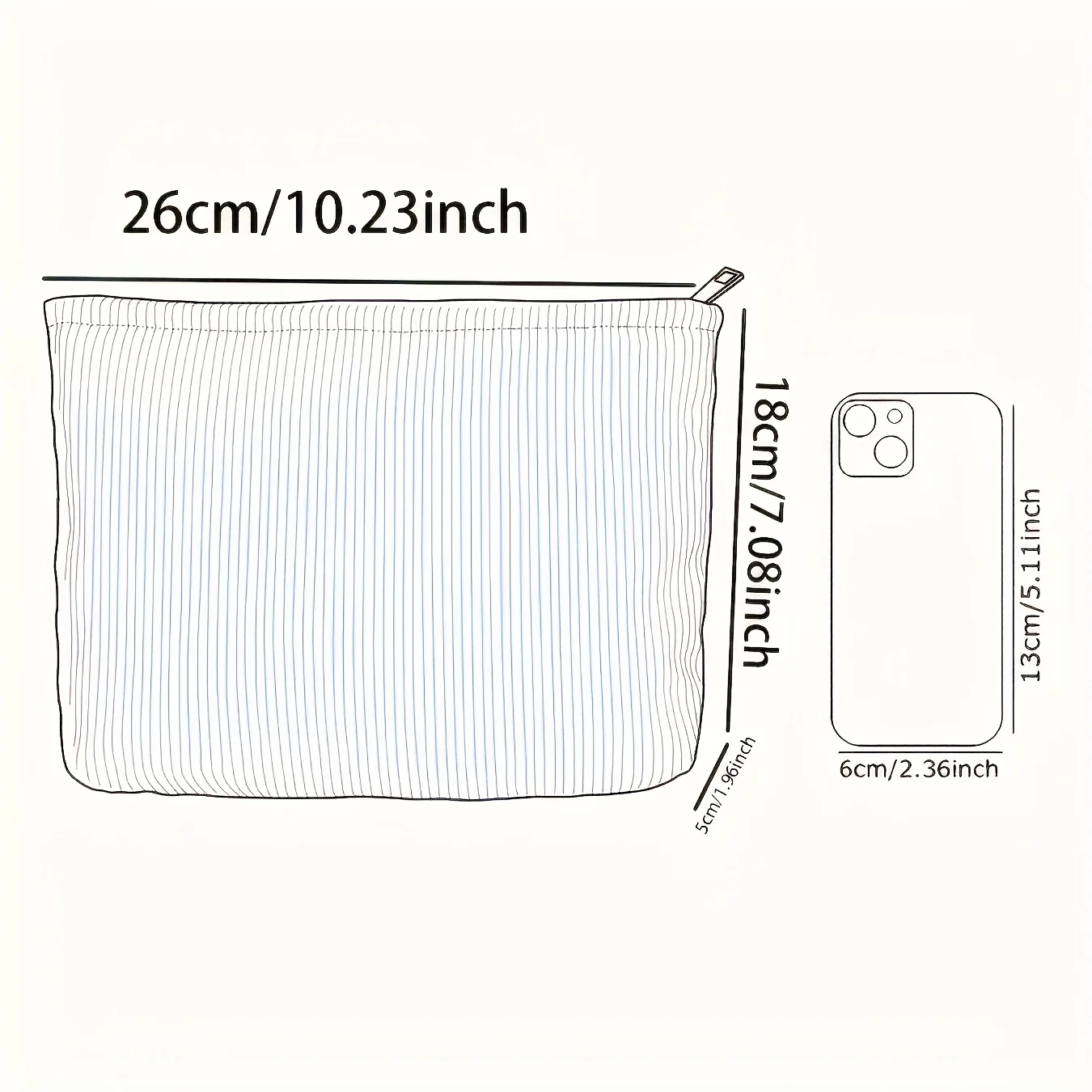 1 animal patterned corduroy makeup bag, lightweight zipper makeup storage box, multifunctional bag with lining