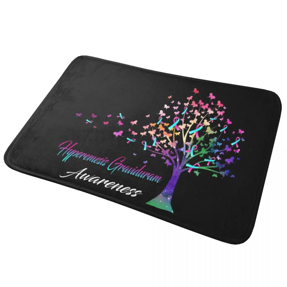 

Hyperemesis Graviduram Awareness Ribbon Tree Doormat Non-slip Super Absorbent Bathroom Floor Mats Home Rugs Carpet Footpad