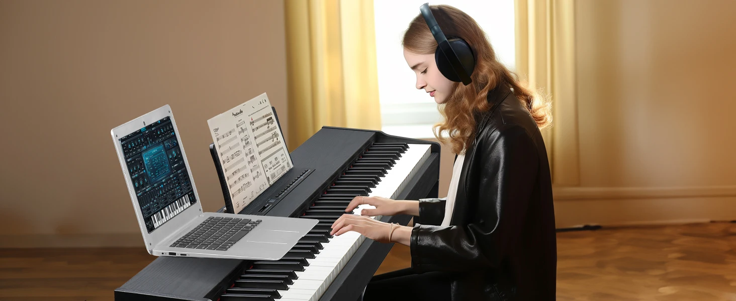 full-size keyboard piano