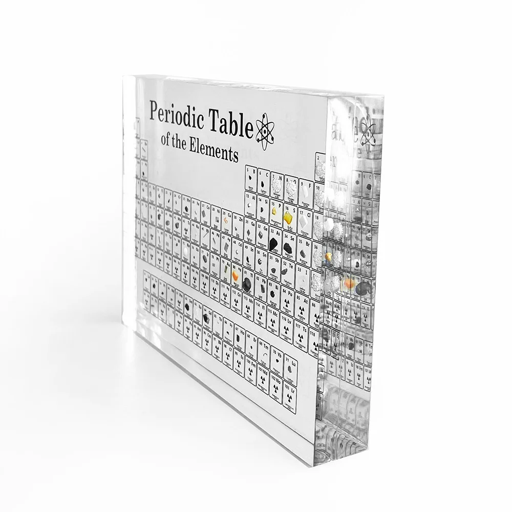 

Periodic table of element ornament with real samples kids school teaching display chemical element gift home decor chemical