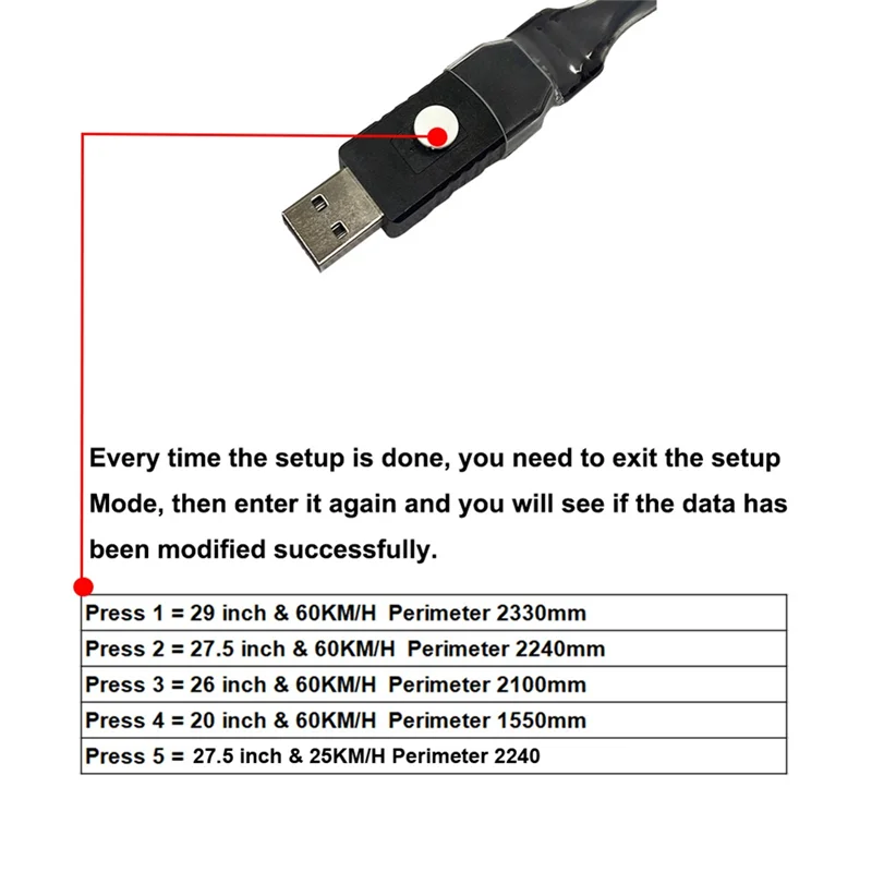 1M USB Programming Length For Bafang 8fun / BBS01B BBS02B BBSHD Mid Drive / Center Electric Bike Motor Programmed Cable