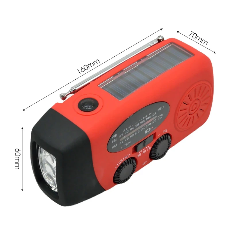 Banco de Energia Emergência Manivela Auto-alimentado fm Noaa Rádio Solar Tempo Lanterna Led Telefone Mão-rádio Cranked am - 2 Computers & Electronics