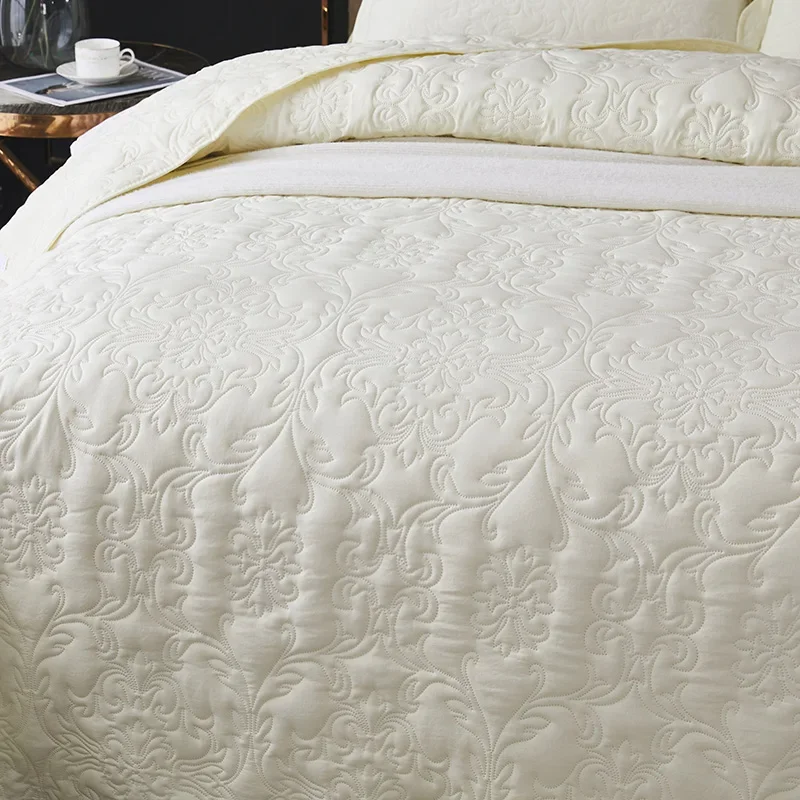 Cotton Quilted Bedspread Queen King Size Bed Cover Blanket