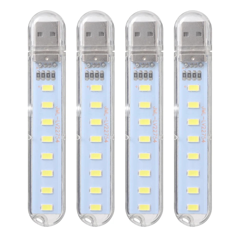 

4 шт., USB-ночник, настольная лампа для чтения ноутбука, светодиодная декоративная пластиковая настольная офисная лампа