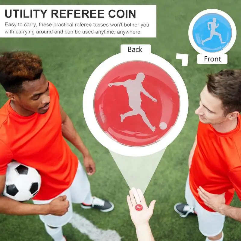 Referee Side Toss Coin Double Face Sports Football Pattern Soccer Volleyball Flip Coin Souvenirs Gift For Kids Adults