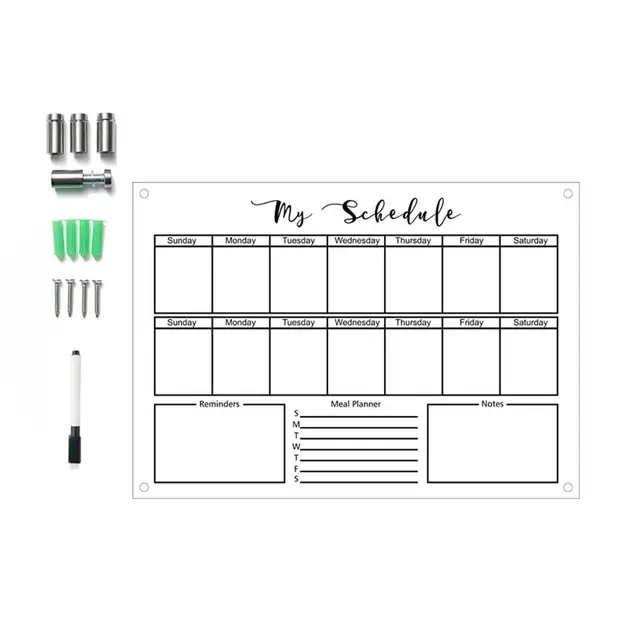 Calendario De Pared Grande De Borrado En Seco - 38 X 26 PuLG