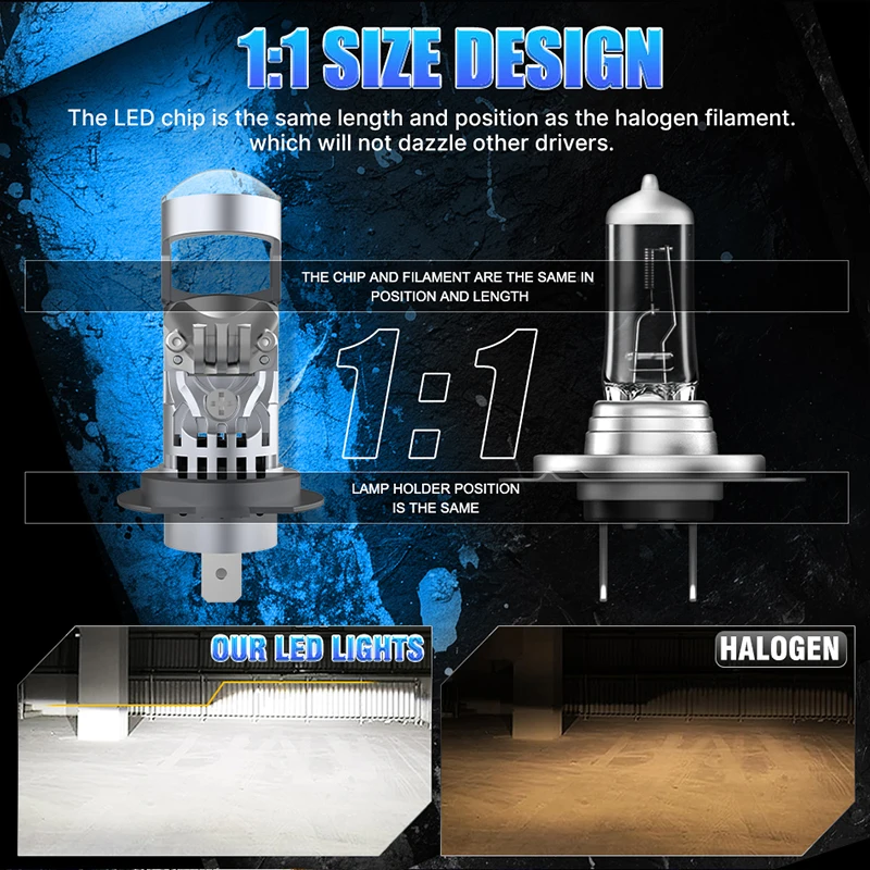 듀얼비전 미니 렌즈 H11 LED 헤드라이트 5900W 캔버스 H7 H4 H8 H9 9005 HB3 9006 HB4 9012 HIR2 무선 1:1 미니 8570 CSP 자동차 전구