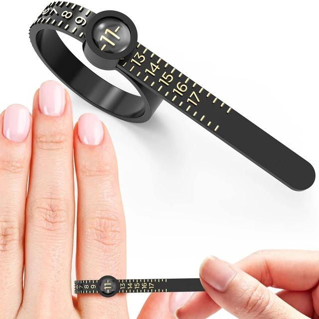 Ring Sizer Dowsabel Sizer Measuring Tool Reusable Finger Size Tape with  Magnified Glass Clear and Accurate Jewelry Sizing Tool U - AliExpress