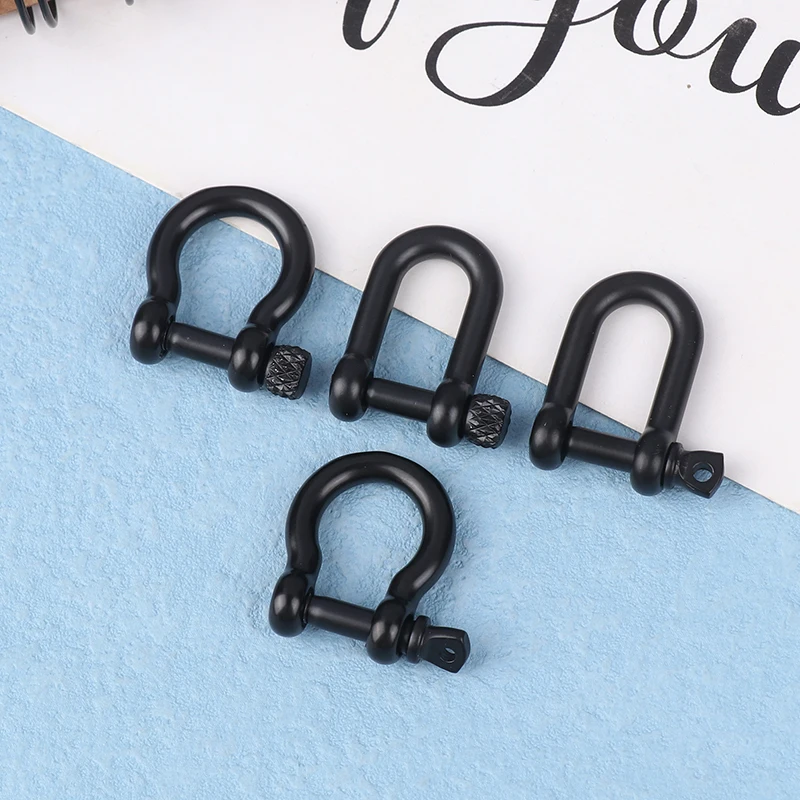 

Solid Stainless Steel Carabiner D Bow Staples Shackle Key Ring Keychain Hook Joint Connector Buckles
