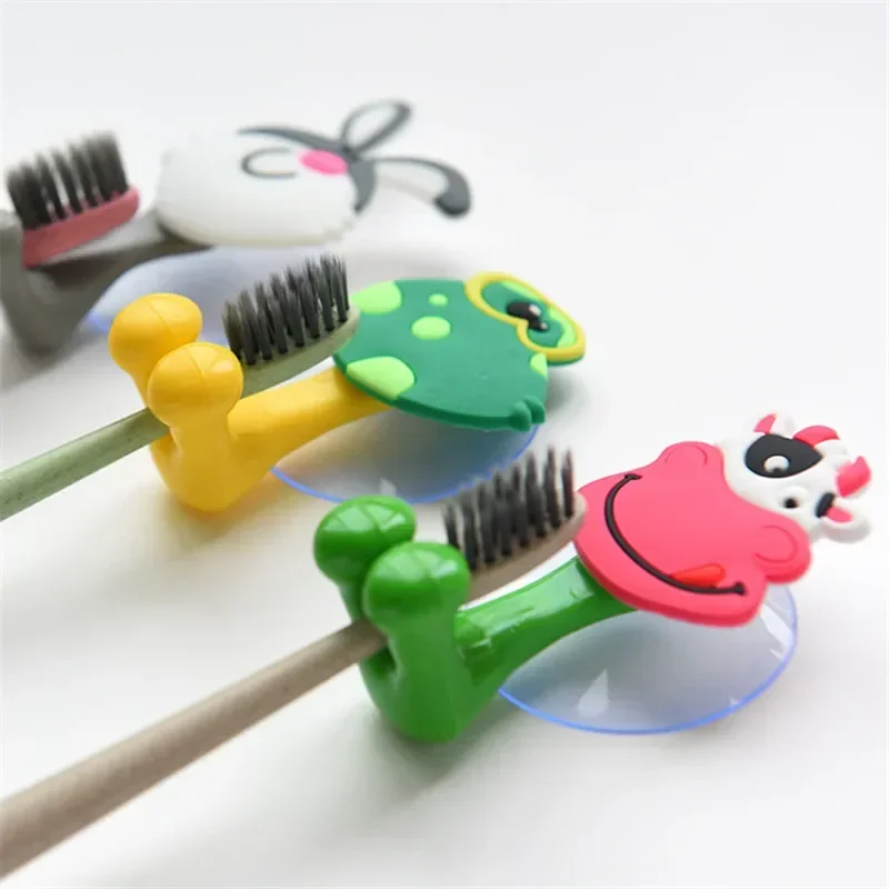 Toothbrush Holder Cute Cartoon Animal Wall Mounted Toothbrush Storage Rack Bathroom Multifunctional Wall Hook