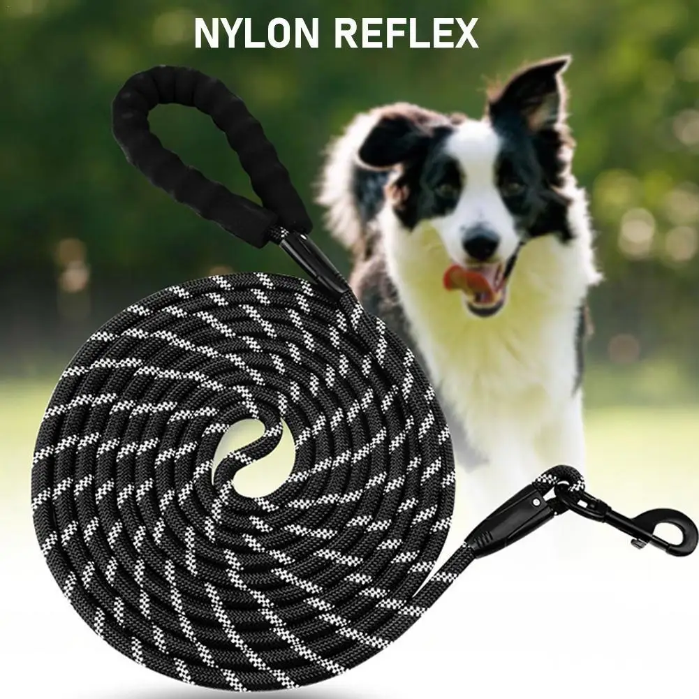 

Reflective Dog Leash Nylon Rope Harness Pet Dog Accessories Walking Blue Collar 4.5m/6m/9m Safer Black Supplies Dog R7z5