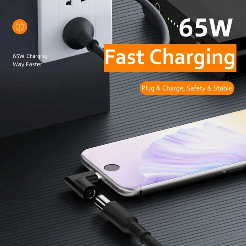 65 واط تيار مستمر الطاقة أنثى إلى USB نوع-C ذكر PD...