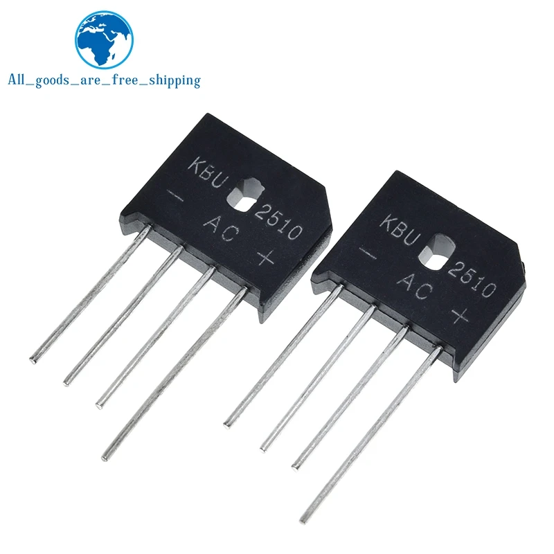 TZT 5PCS 25A 1000V diode bridge rectifier KBU2510