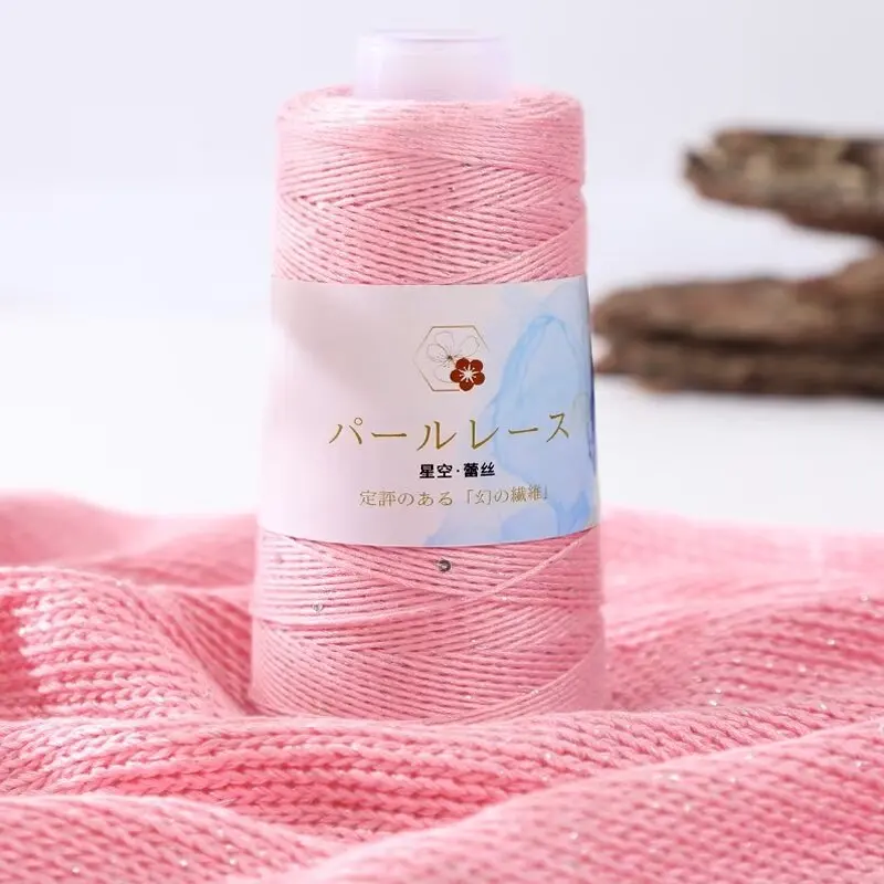 50g Cotton Linen Lace with Sequin Yarn Linen Hand Woven Crochet Hollow Summer Shawl Hat Jacket Yarn Ball Sequined Thread 4