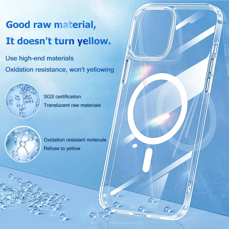 Magsafe   ̽   iPhone 14 11 12 13 15 Pro Max ׳ƽ ̽ XR X XS 7 8 15 Plus Clear Cover