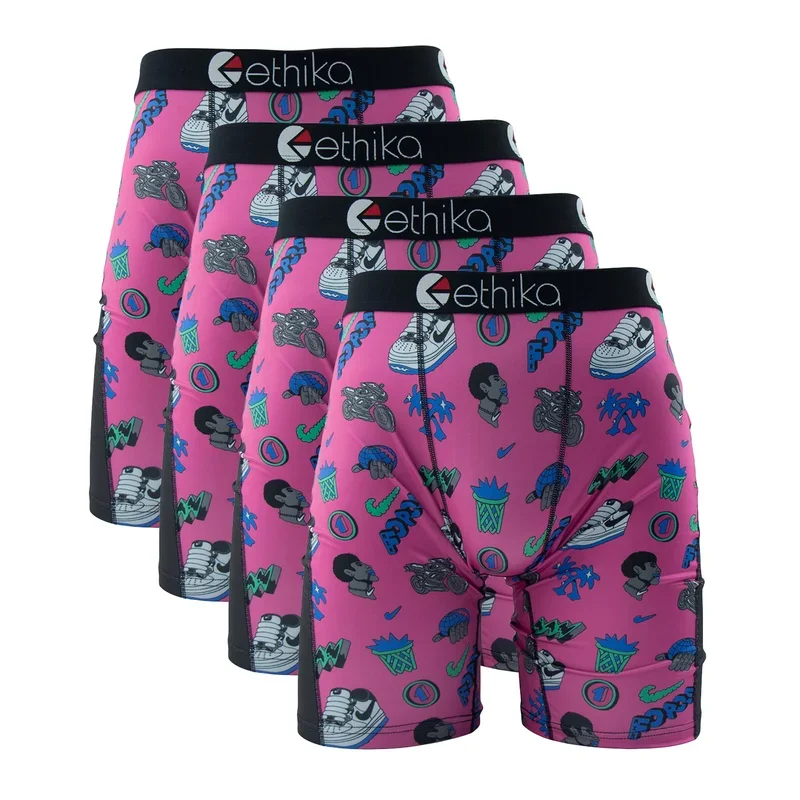 4PCs Ethika Sexy Men Underwear Boxer Shorts Fashion Printed Panties Lingerie Man Underpants Boxershorts Plus Size Boxers Briefs 6