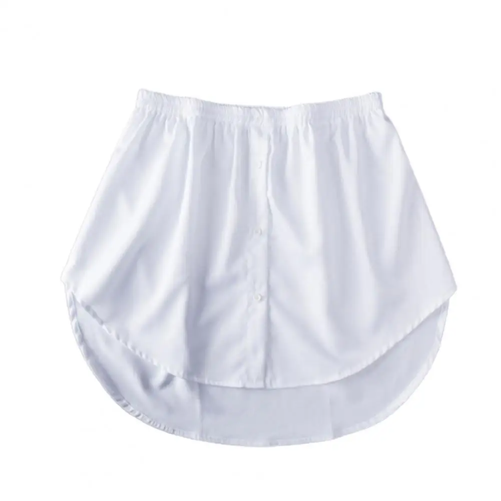 

Casual Skirt Female Women Skirt Layering All Match Pure Color Bottoming Skirt Buttons