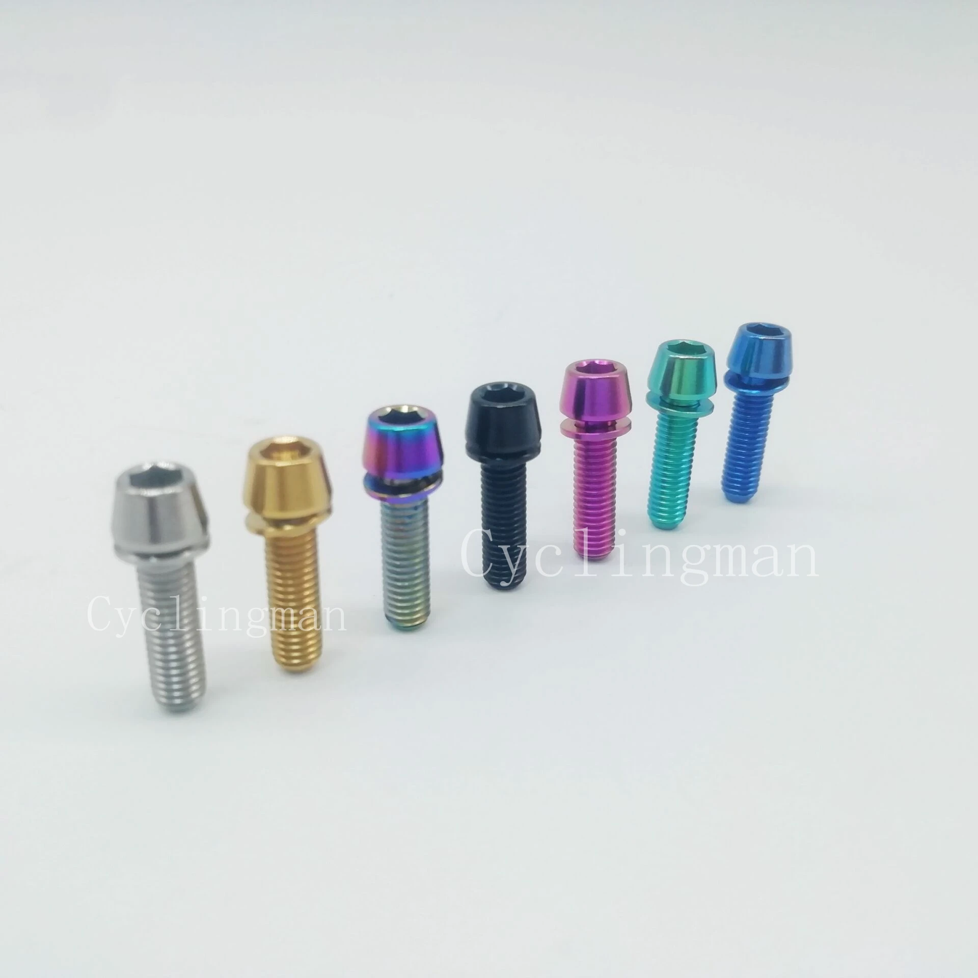 Tornillos De Titanio M6 Para Bicicleta - Pack De 4, Colores Arco Iris, Aleación TC4 Grado 5, Resistentes Y Ligeros