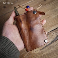 GURO High Quality Genuine Leather Key Bag Men Women Waist Hanging Car Key Case Organizer Multifunctional Card Holder Coin Purse