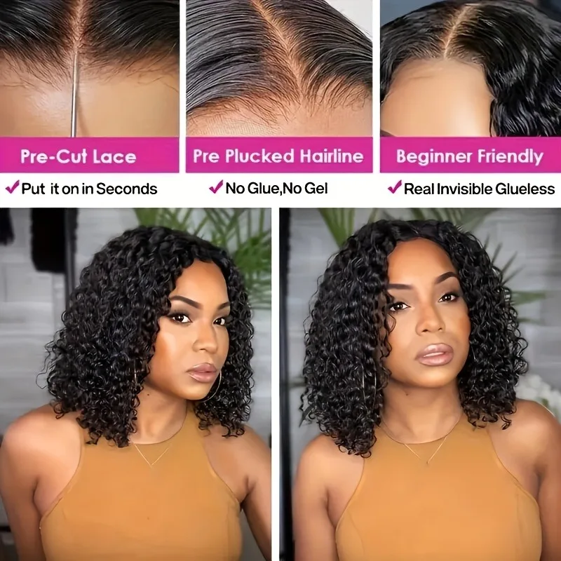 Wet and Wavy 13x4 Lace Front Wig Human Hair Curly Wig 100% Virgin Human Hair Pre Plucked Wigs for Women with Natural Hairline 4