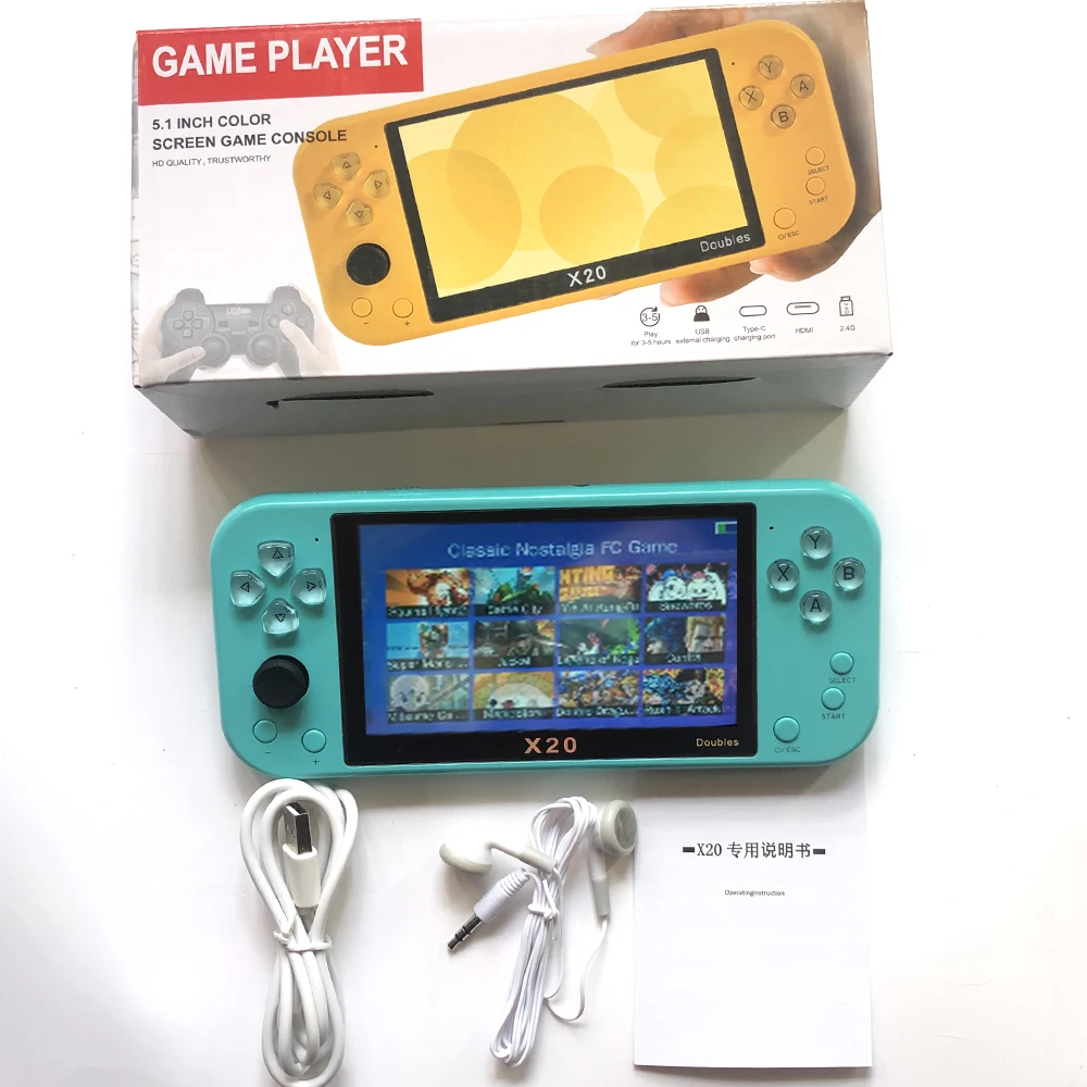 2022 New arrival X20 game console   5.1Inch 8gb Handheld Game Player Retro Video Game Console 5.1 Inch Screen Game for Psp 