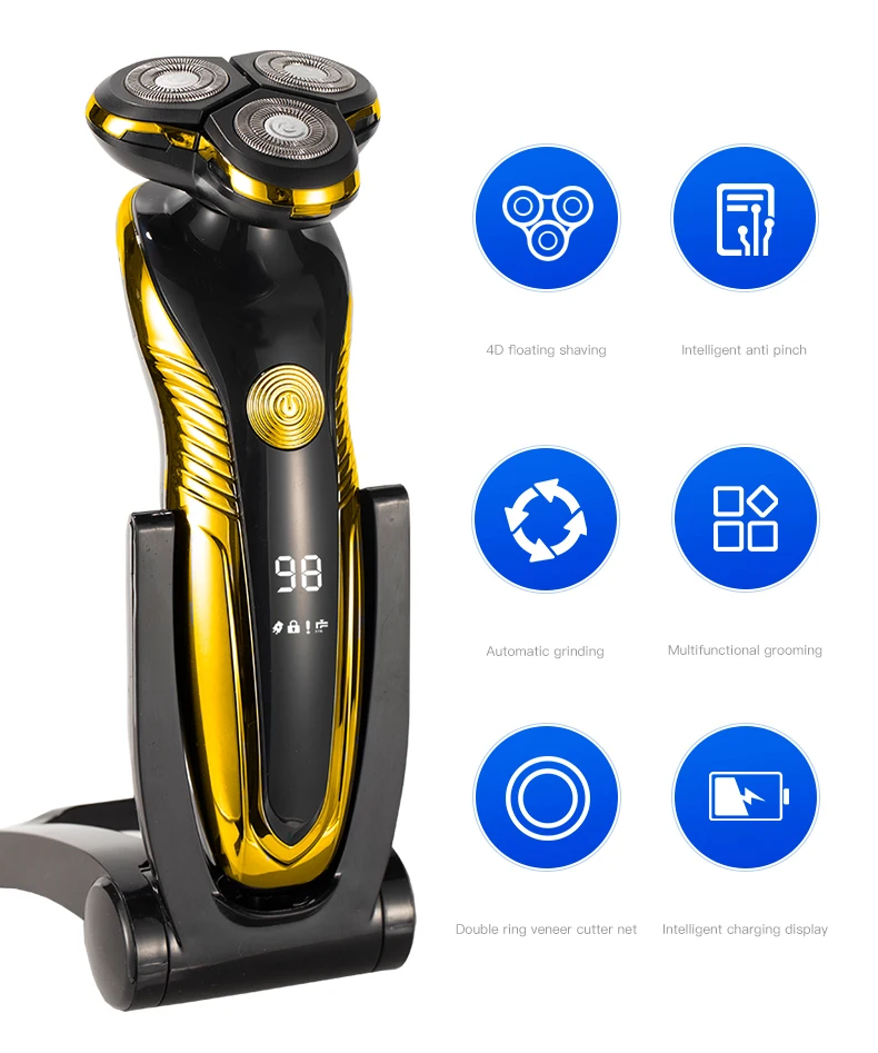 Electric Shaver For Men Rechargeable Men Electric Razor USB 3Blades Portable Water Proof Shaving Machine ZOZEN Electric Shavers