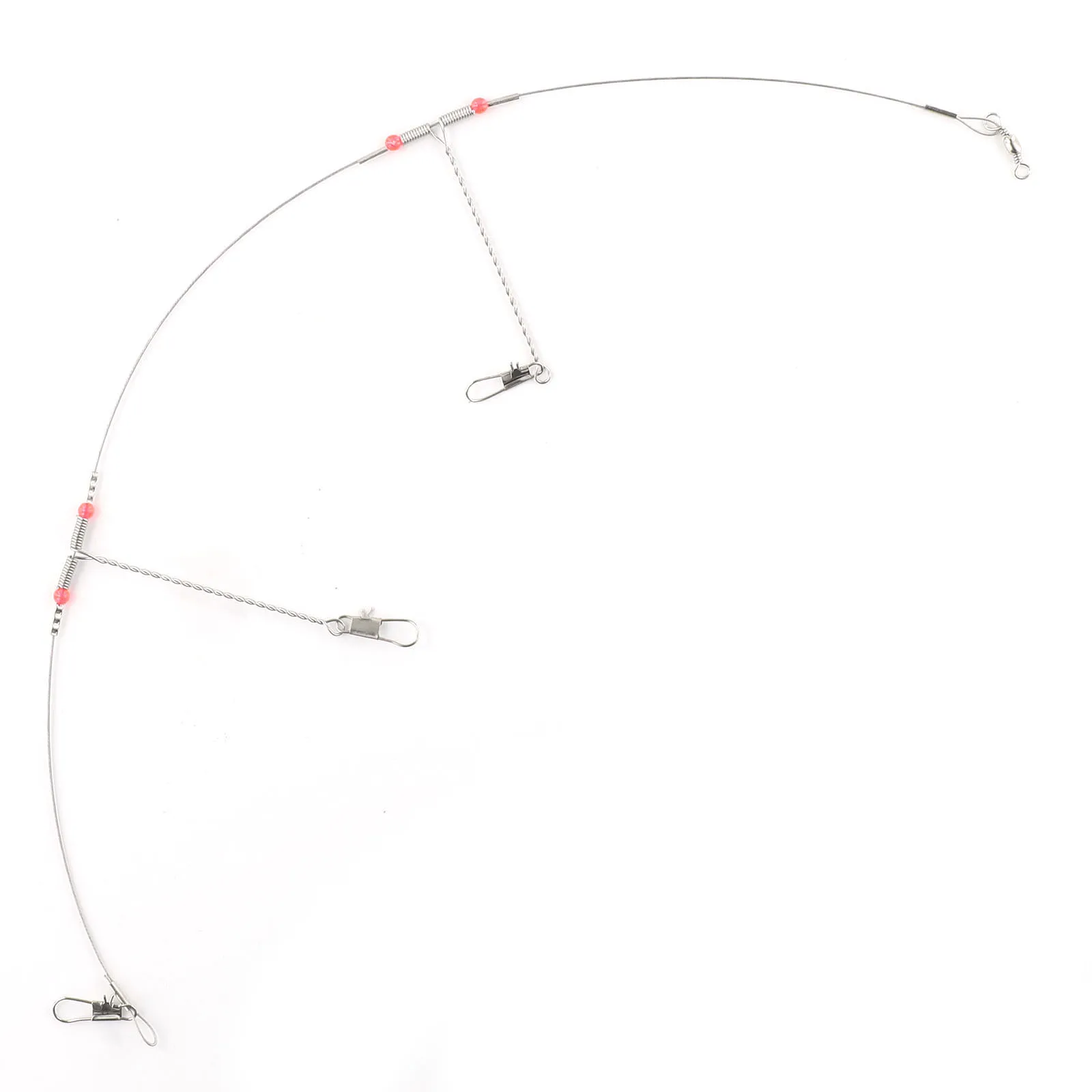 

10pcs Fishing Line Steel Wire Leader With Swivel 15.7inch/40cm Bottom Rig Surf Tackle 2Arm Fishing Wire Accessories